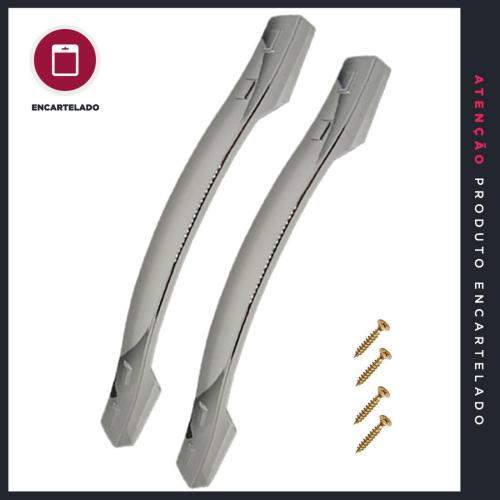 PUXADOR AZURRA 160MM CROMADO ABS KIT COM 2 REF: 7261C