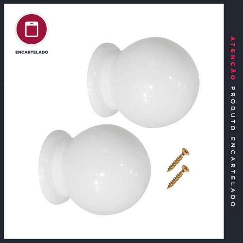 PUXADOR BOLA GRANDE 1 FURO BRANCO/BRANCO ABS KIT COM 2 REF: 7680GBB