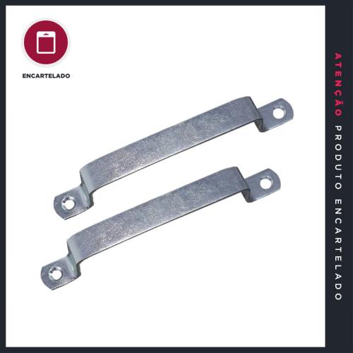 PUXADOR QUADRADO 100MM ZINCADO METAL KIT COM 2 REF: 6224