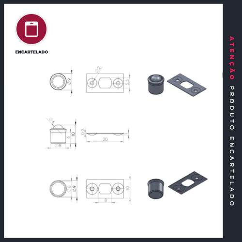 FECHO BILHA 8MM BICROMATIZADA METAL KIT COM 2 REF: 6009P