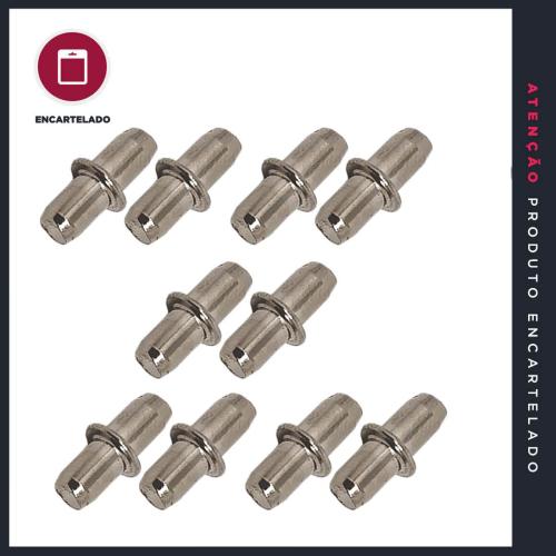 SUPORTE PRATELEIRA PINO 5MM CROMADO METAL KIT COM 10 REF: 4120