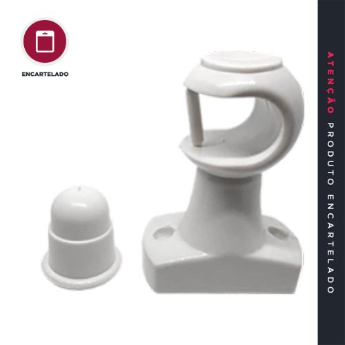 SUPORTE VARÃO SIMPLES 19MM BRANCO PLÁSTICO KIT COM 1 REF: 0027B