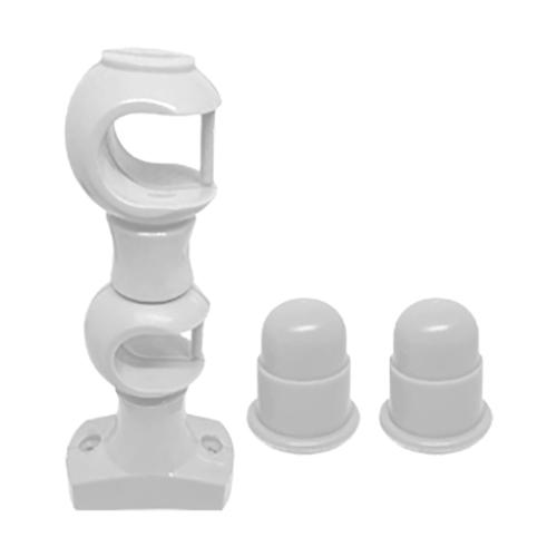 SUPORTE VARÃO DUPLO 19MM BRANCO PLÁSTICO REF: 0029B