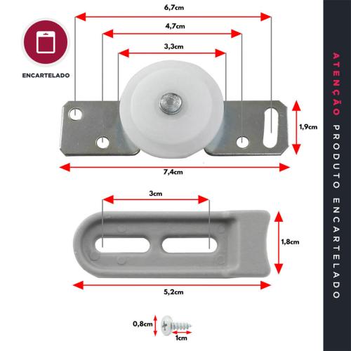 SISTEMA PORTA CORRER CHAPA L 1 PORTA METAL KIT COM 2 REF: 6017