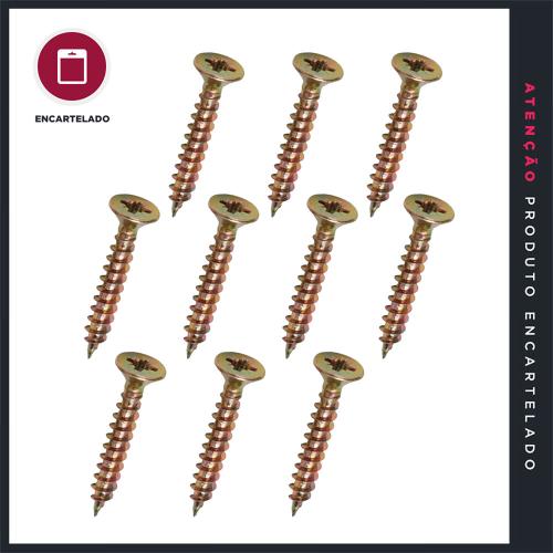 PARAFUSO CHIPBOARD CHATA 4,5X60 BICROMATIZADO METAL KIT COM 10 REF: PF4,5X60
