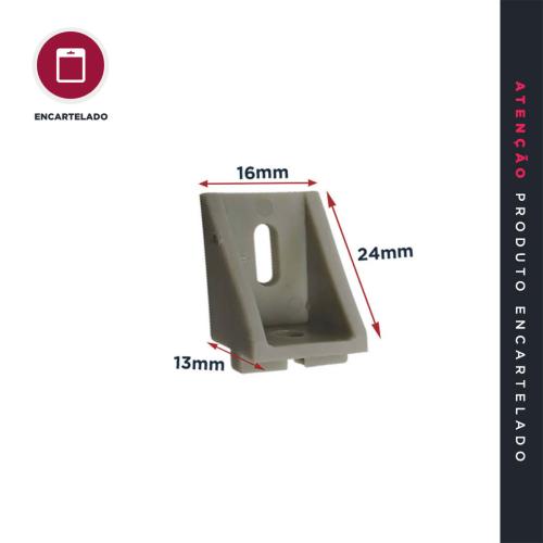 CANTONEIRA ANGULAR 12,5X15,5X24MM CINZA PLASTICA KIT C/4 REF: 5196F