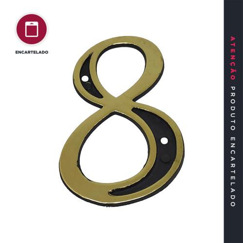 NÚMERO RESIDÊNCIA 8 OURO VELHO PLÁSTICO KIT COM 1 REF: N8