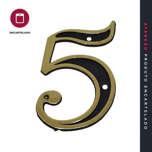 NÚMERO RESIDÊNCIA 05 OURO VELHO PLÁSTICO KIT COM 1 REF: N5
