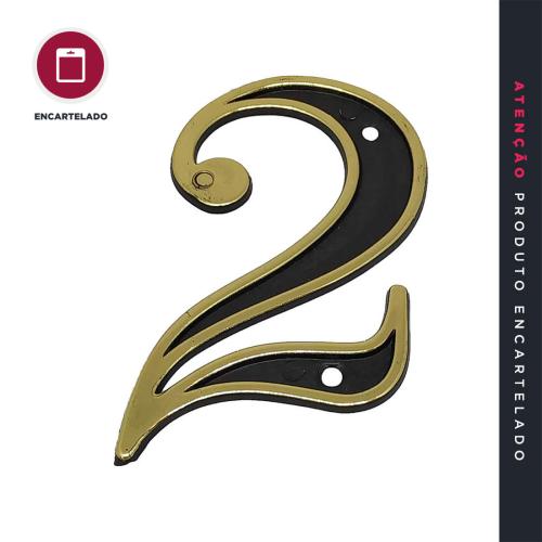 NÚMERO RESIDÊNCIA 02 OURO VELHO PLÁSTICO KIT COM 1 REF: N2