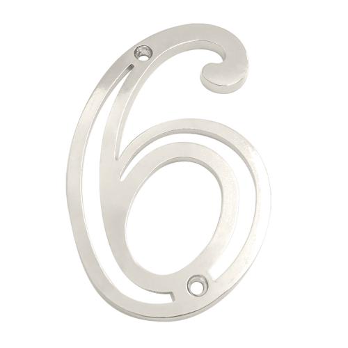 NÚMERO RESIDÊNCIA 06 NIQUELADO ZAMAC SILVANA - BLISTER REF: 95745