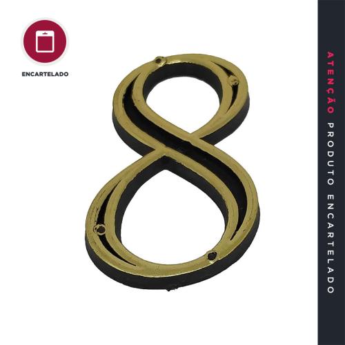 NÚMERO APARTAMENTO 8 OURO VELHO PLÁSTICO KIT COM 1 REF: NAP8