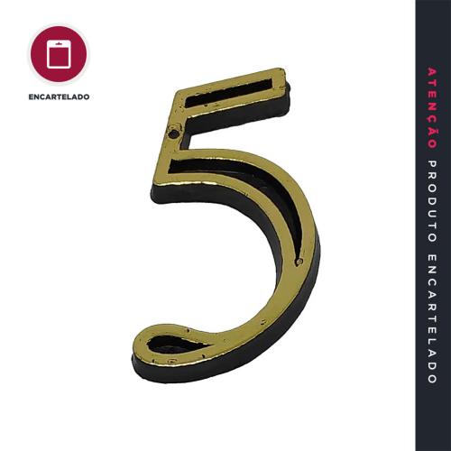 NÚMERO APARTAMENTO 05 OURO VELHO PLÁSTICO KIT COM 1 REF: NAP5
