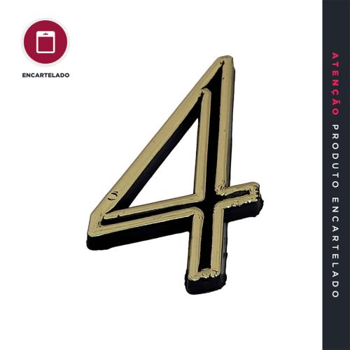 NÚMERO APARTAMENTO 04 OURO VELHO PLÁSTICO KIT COM 1 REF: NAP4