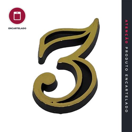 NÚMERO APARTAMENTO 03 OURO VELHO PLÁSTICO KIT COM 1 REF: NAP3