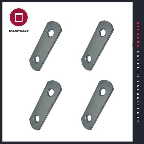 CHAPA UNIÃO 2 FUROS50X17MM ZINCADO METAL KIT COM 4 REF: 4148PZ