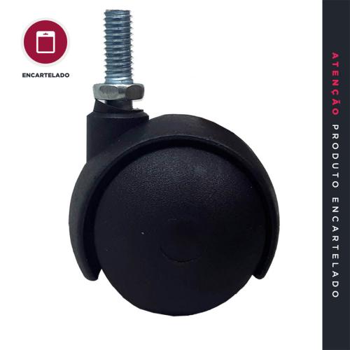 RODÍZIO MÓVEL ROSCA 5/16 42 PRETO PP KIT COM 1 REF: RBU42R