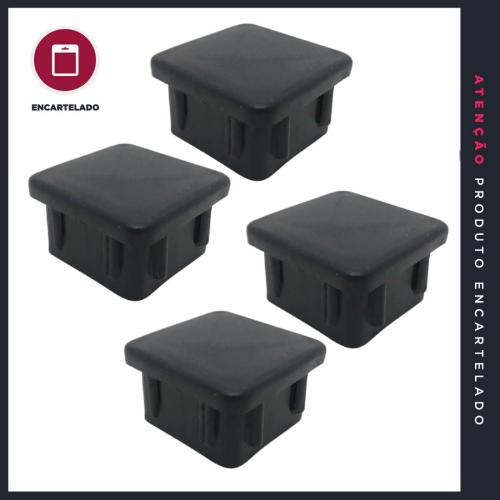 PONTEIRA INTERNA PLÁSTICA 20X20 PRETO KIT COM 4 REF: 20X20P