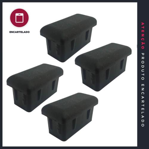 PONTEIRA INTERNA ABAULADA 25X50 PRETO PLÁSTICA KIT COM 4 REF: 25X50AP