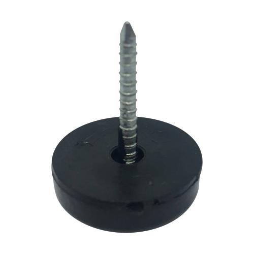 SAPATA REDONDA PREGO 22MM PRETO PLÁSTICO REF: 5207P
