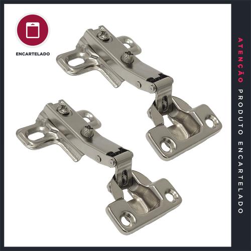 DOBRADIÇA 26MM CURVA METAL SLIM BENDOOR KIT COM 2 REF: 6026CFBSL
