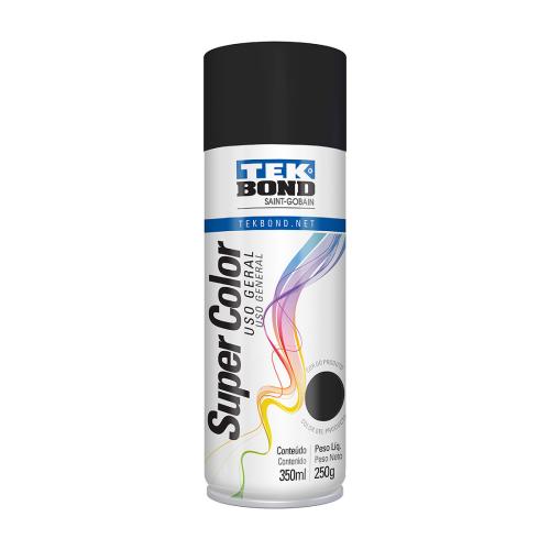 TINTA SPRAY 350ML/250G PRETO FOSCO TEKBOND REF: 69957327008
