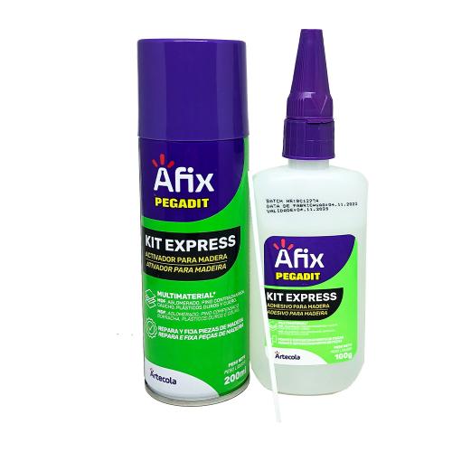 KIT MDF - ADESIVO INSTANTANEO 100G + ATIVADOR PARA MADEIRA 200ML AFIX REF: 3000933