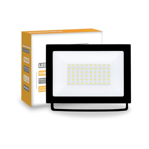 REFLETOR LED 50W 6500K PRETO BIVOLT ECONOMAX REF: RLS50WK