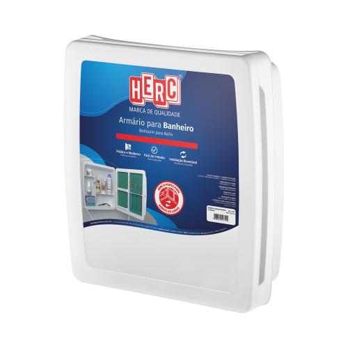 ARMÁRIO PARA BANHEIRO BRANCO COM ESPELHO 254X408X177,6MM HERC REF: 2650H
